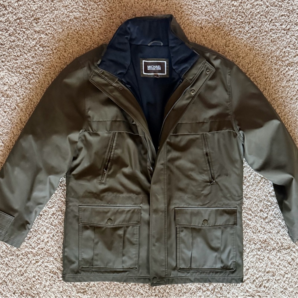 Michael Kors Men's Dark Olive Military Field Jacket